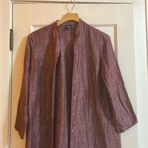 Eileen Fisher silk linen duster Sz M, wedding, office presentation, compliments!